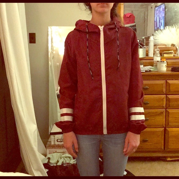 their is no brand Jackets & Blazers - Red rain jacket